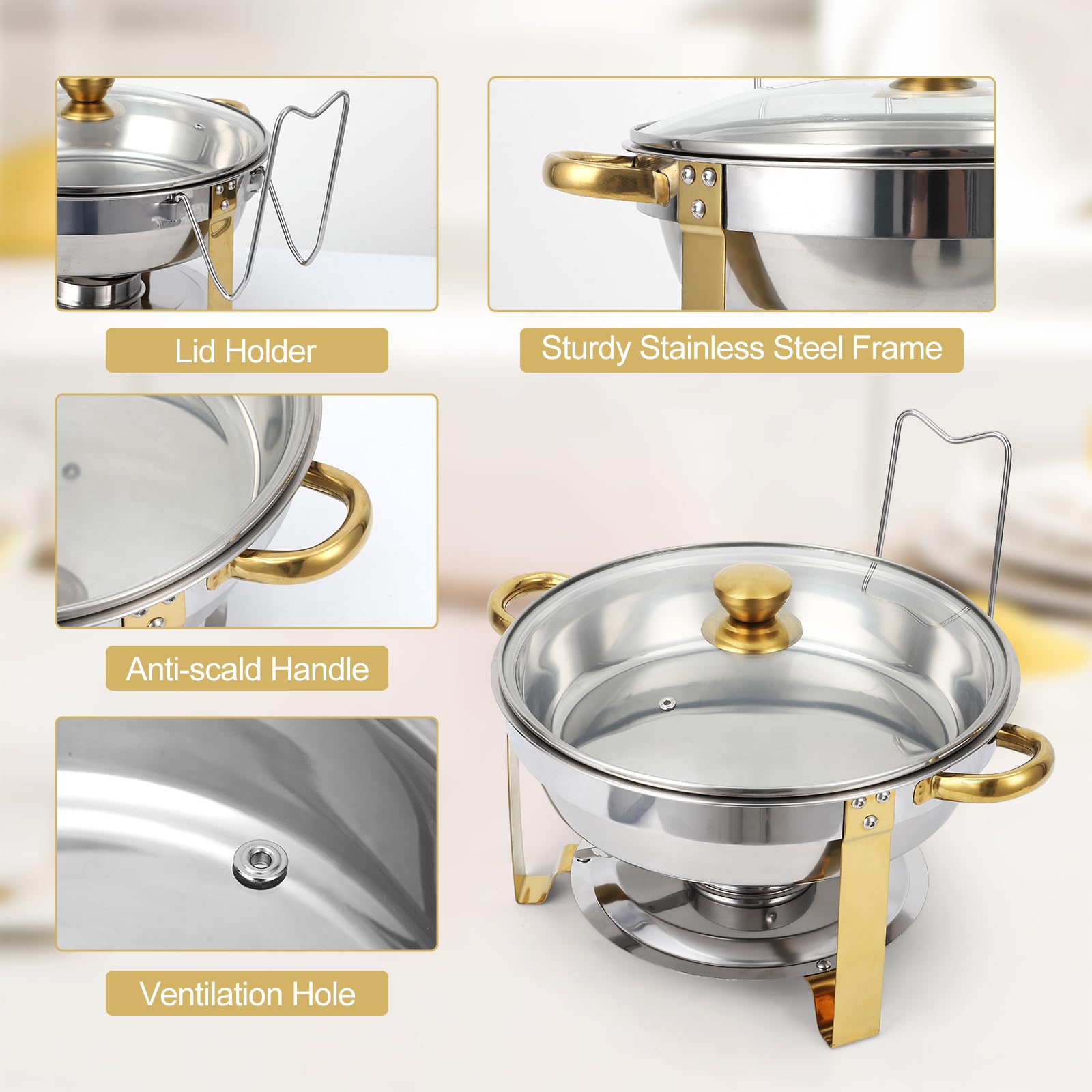Sturdy Gold Frame and Handle Details
