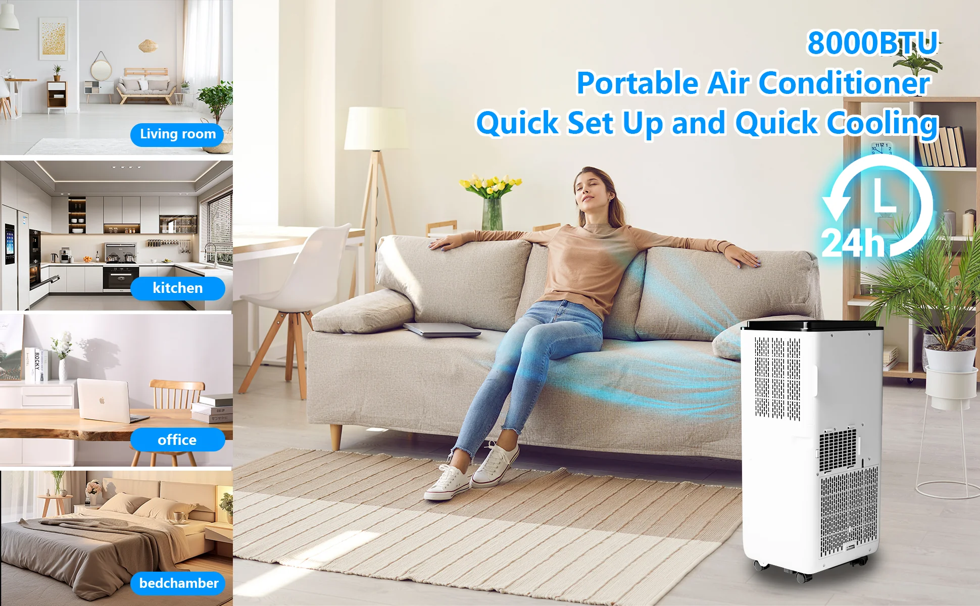 8000 BTU Portable Air Conditioner Hero