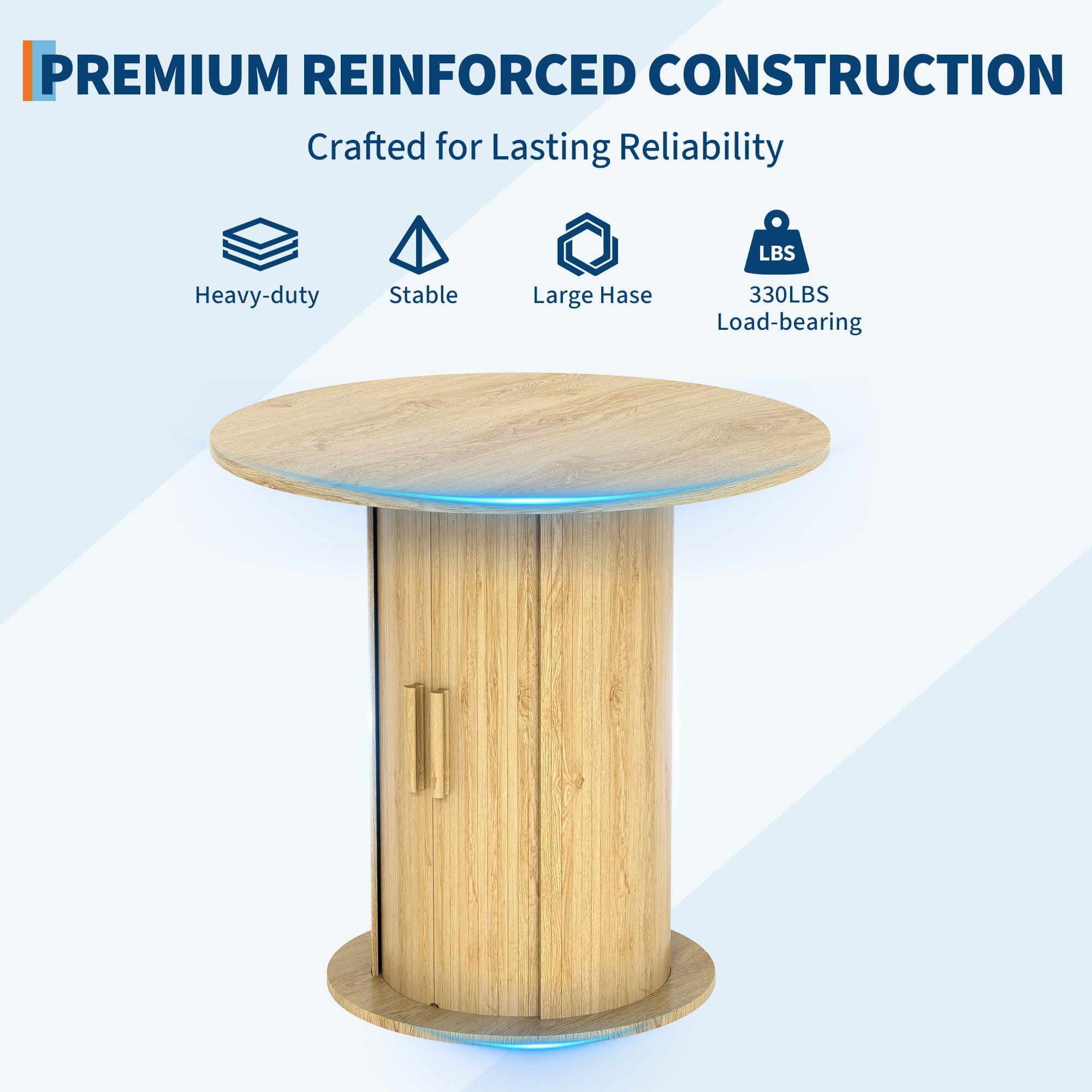 Heavy-duty, Stable, Large Base, and 330LBS Load-bearing Construction