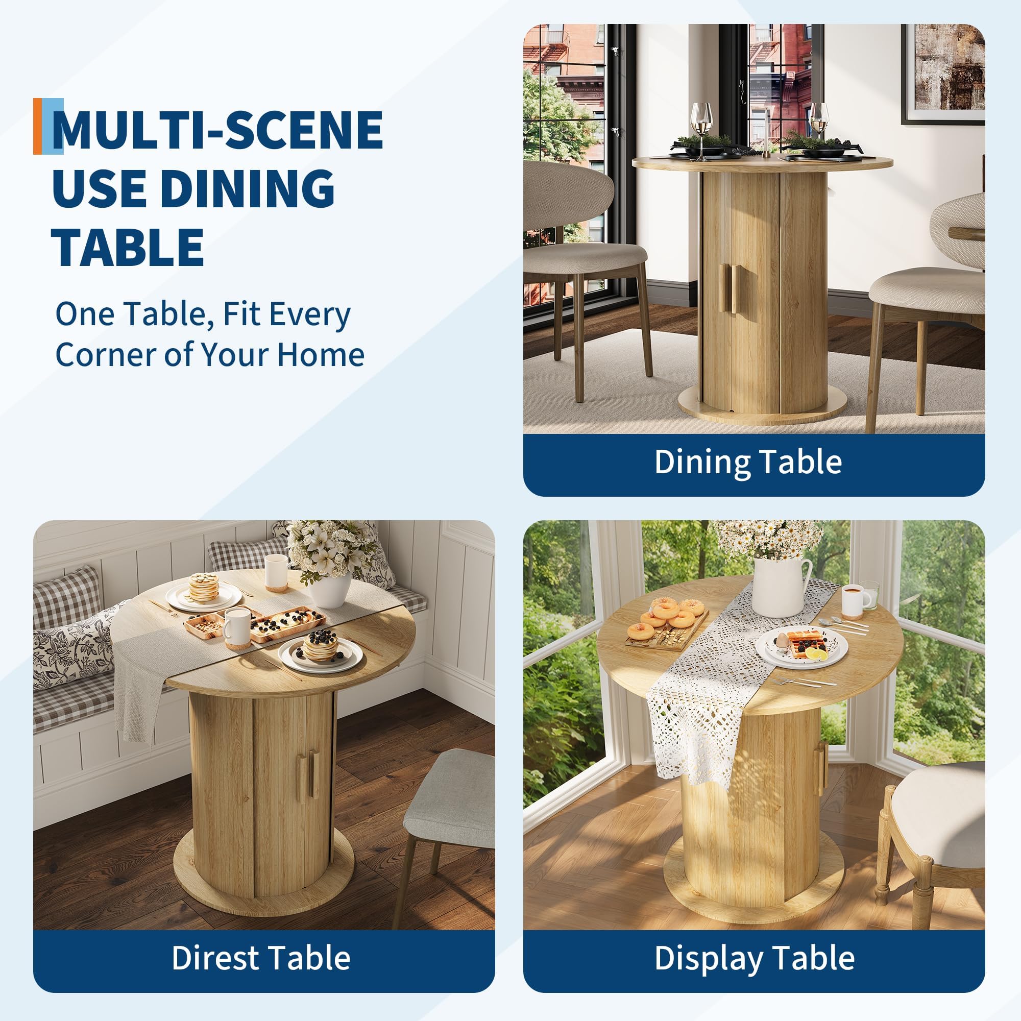 Multi-Scene Use: Dining Table, Breakfast Direct Table, and Display Accent Table