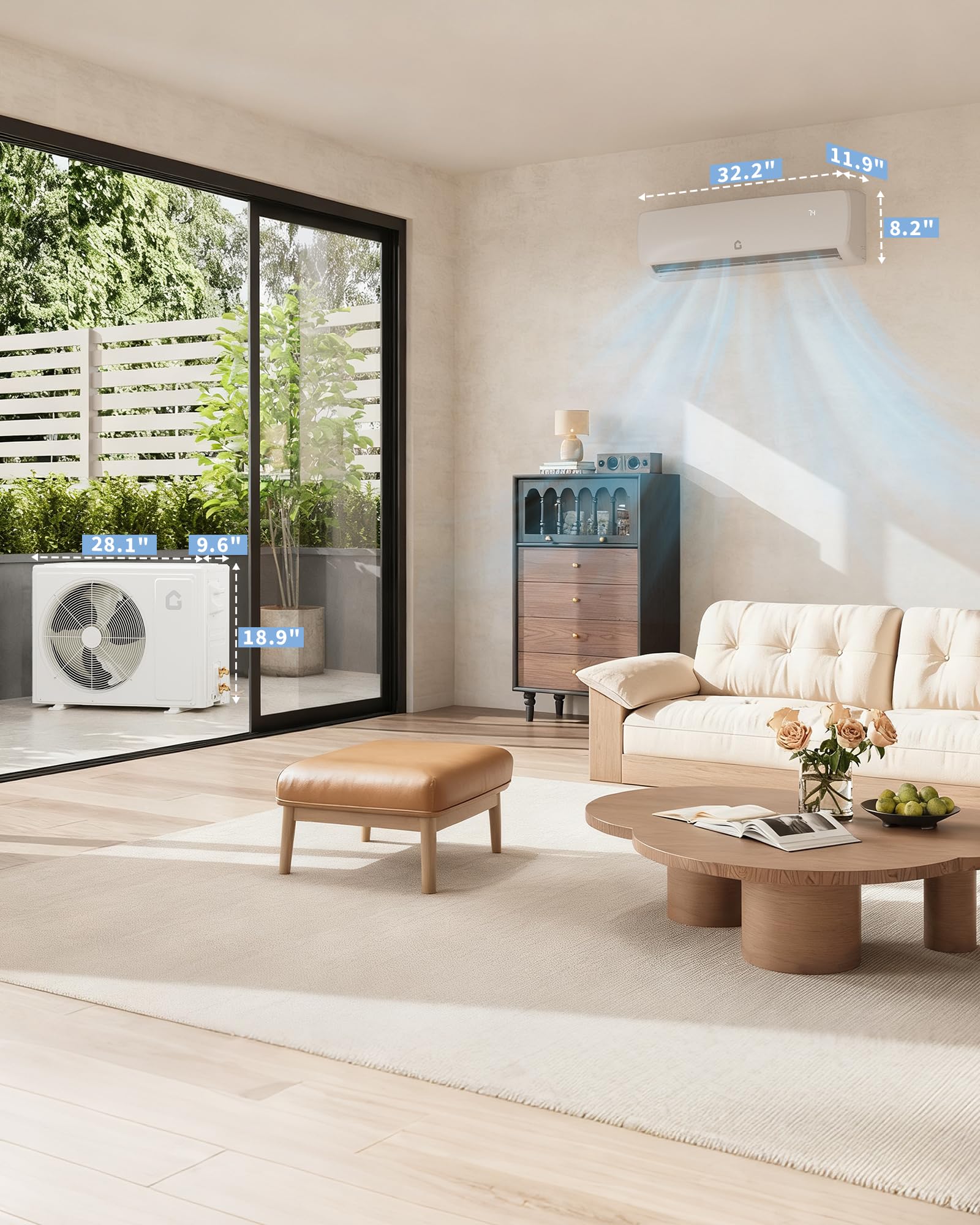 Indoor and Outdoor Unit Dimensions