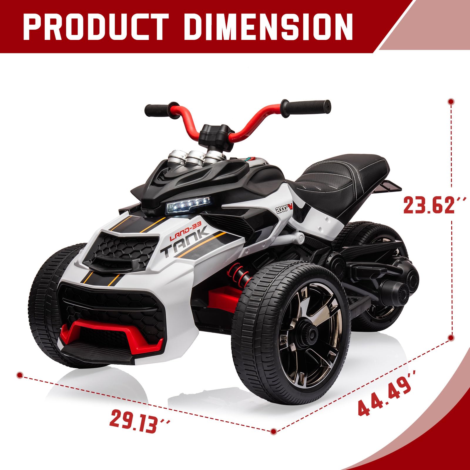 Product Dimensions: 44.49 inches Length, 29.13 inches Width, 23.62 inches Height