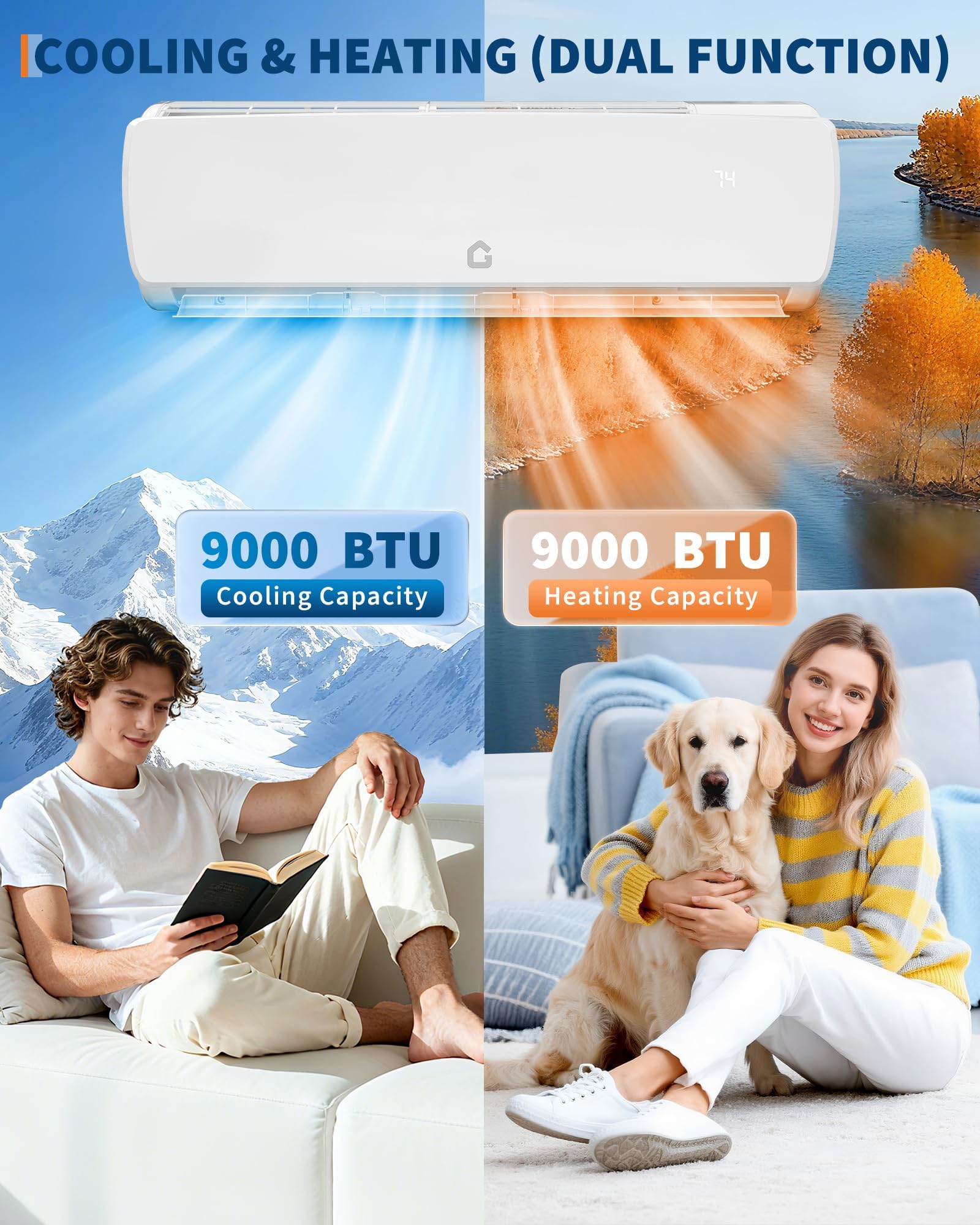 GARVEE 9000 BTU Dual Function Cooling and Heating Air Conditioner