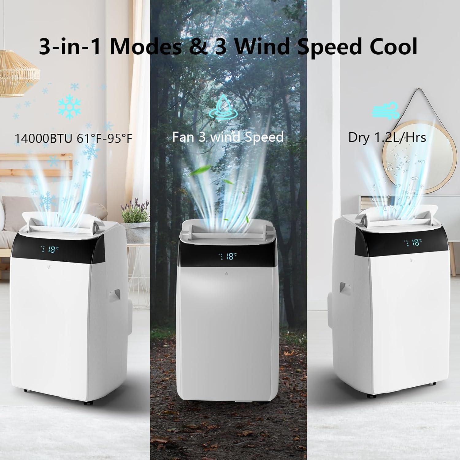 3-in-1 Modes: Cool, Fan, and Dry