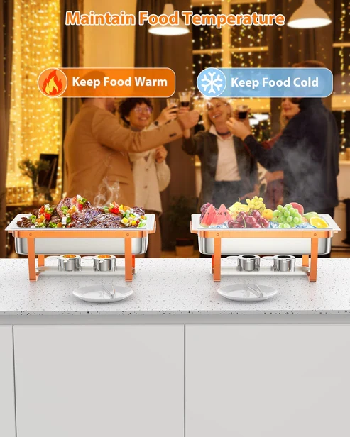 Maintain Food Temperature - Dual Keep Warm and Keep Cold Buffet Presentation