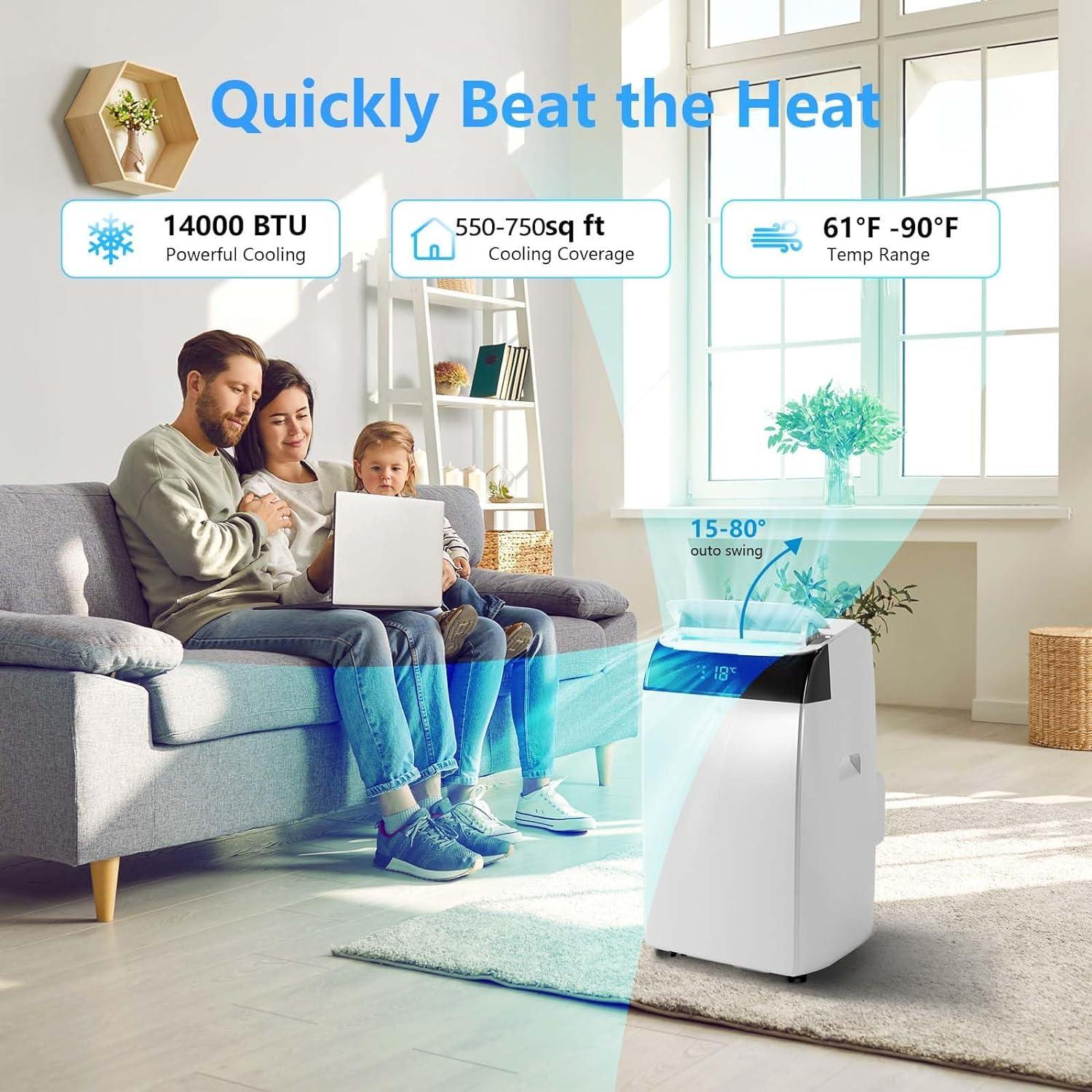 14000 BTU Cooling Power & Auto Swing
