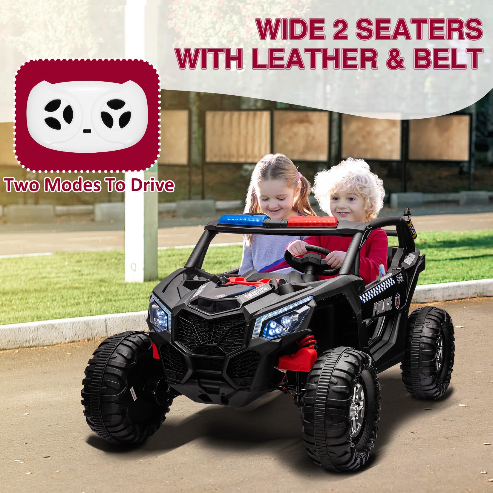 Wide 2 Seaters with Leather and Belt, Two Modes To Drive