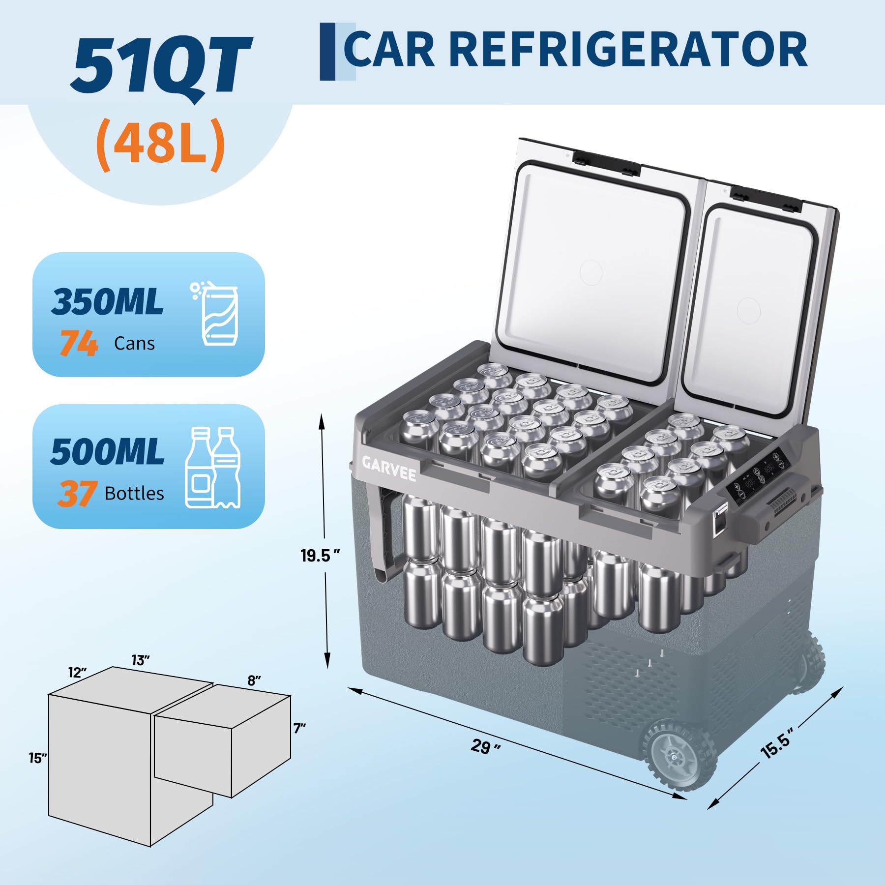 GARVEE 48L Car Refrigerator 51QT Capacity