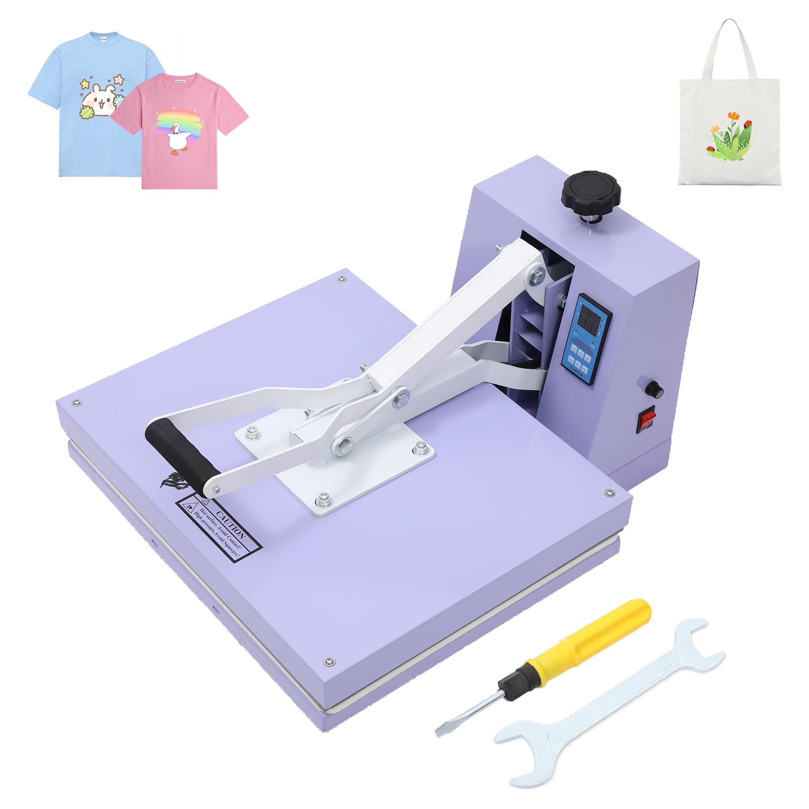 Complete Clamshell Heat Press Machine Package with Accessories
