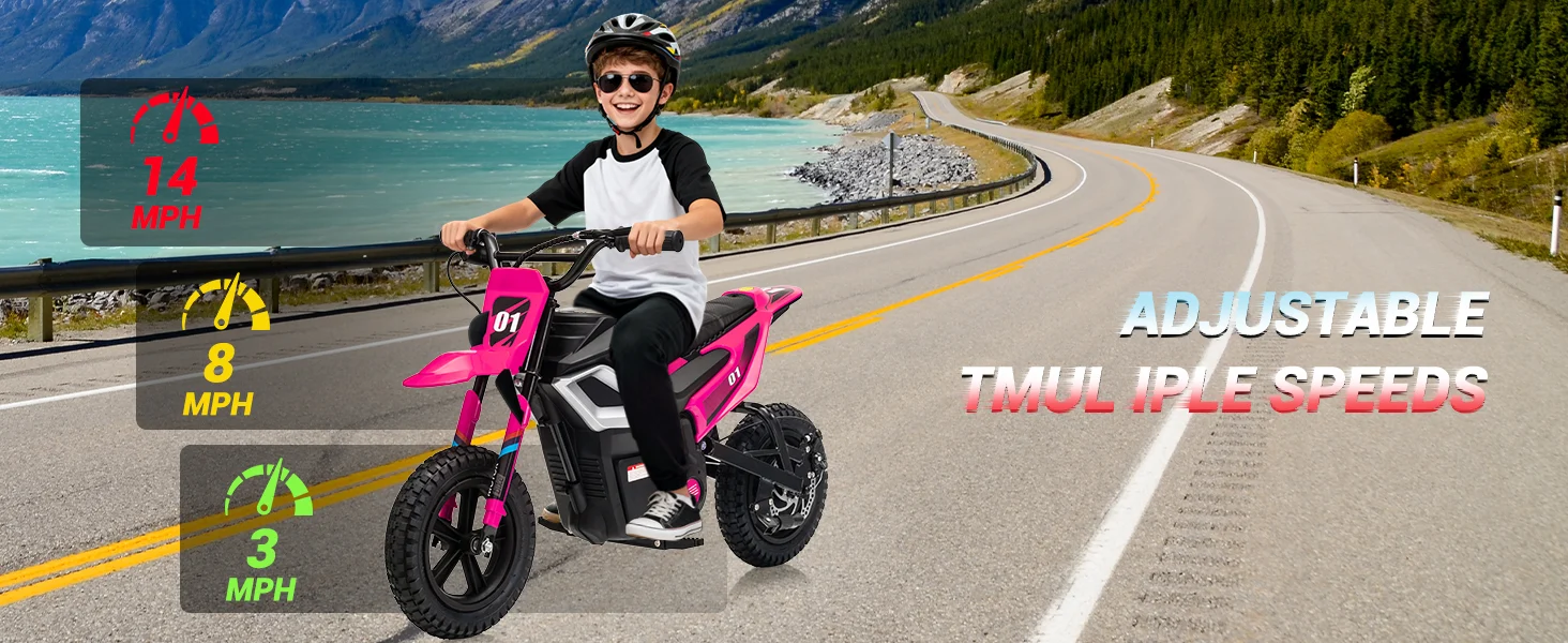 Adjustable Multiple Speeds: 3 MPH, 8 MPH, 14 MPH Speed Options