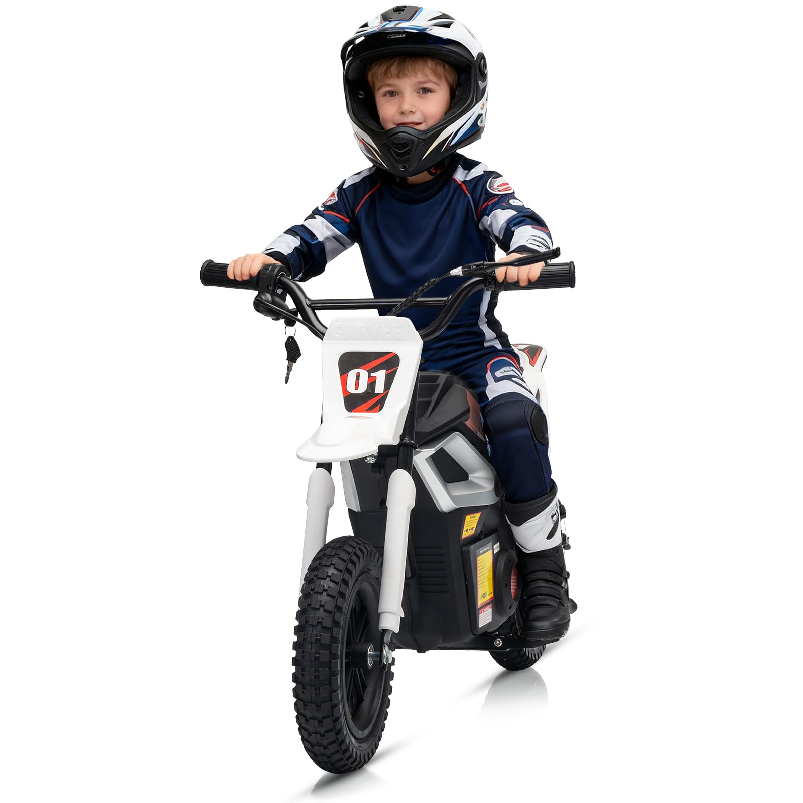 Young Motocross Rider in Protective Gear Ready to Ride