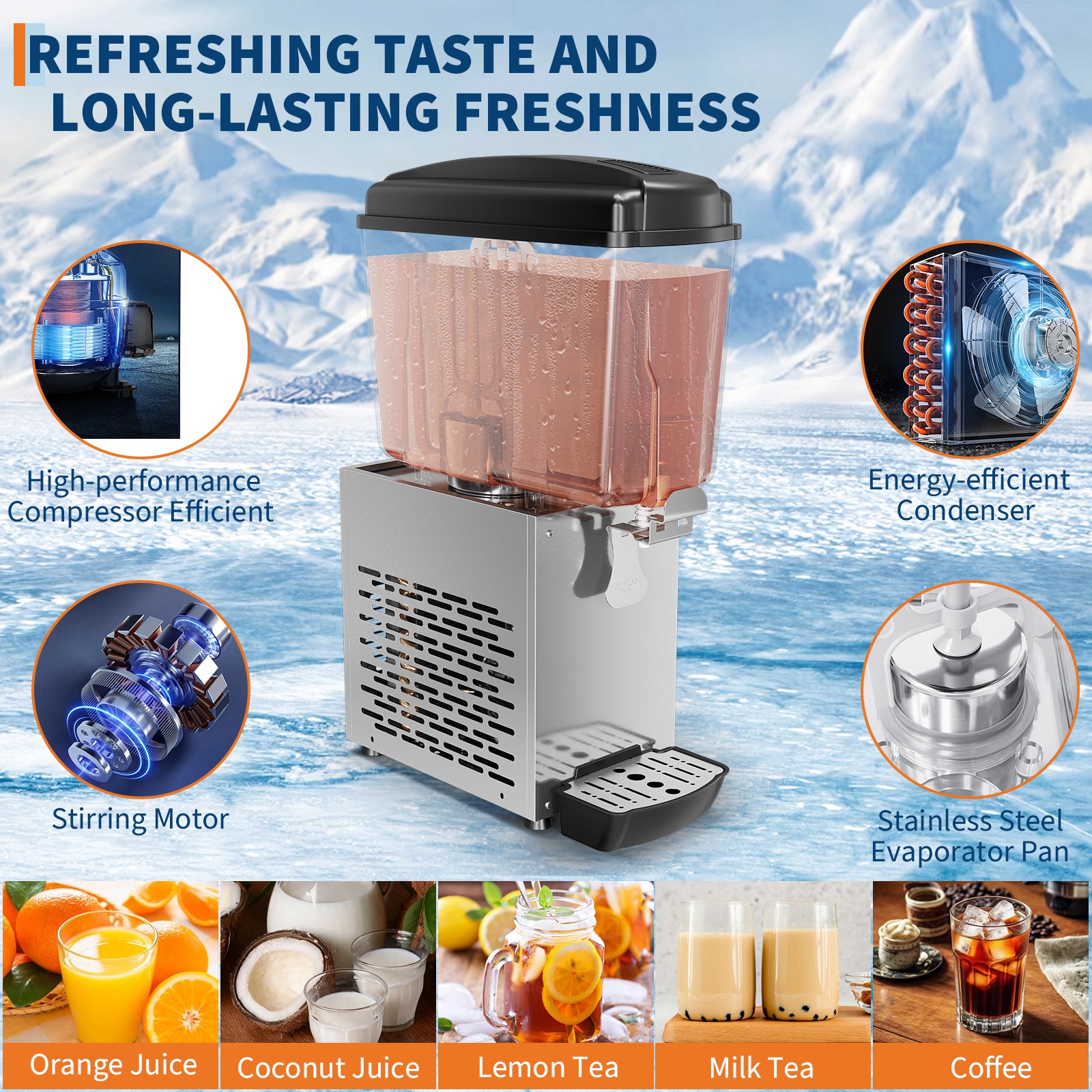 Refreshing taste and long-lasting freshness system features