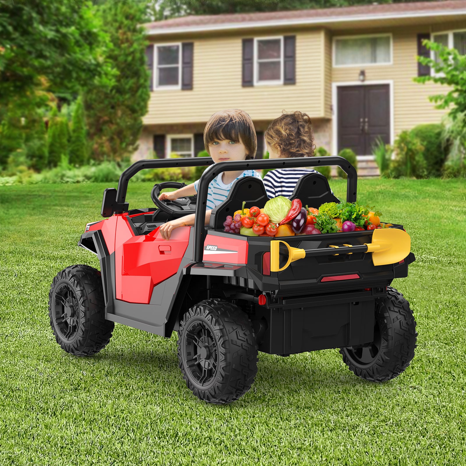 GARVEE Ride On Truck Car on Backyard Grass