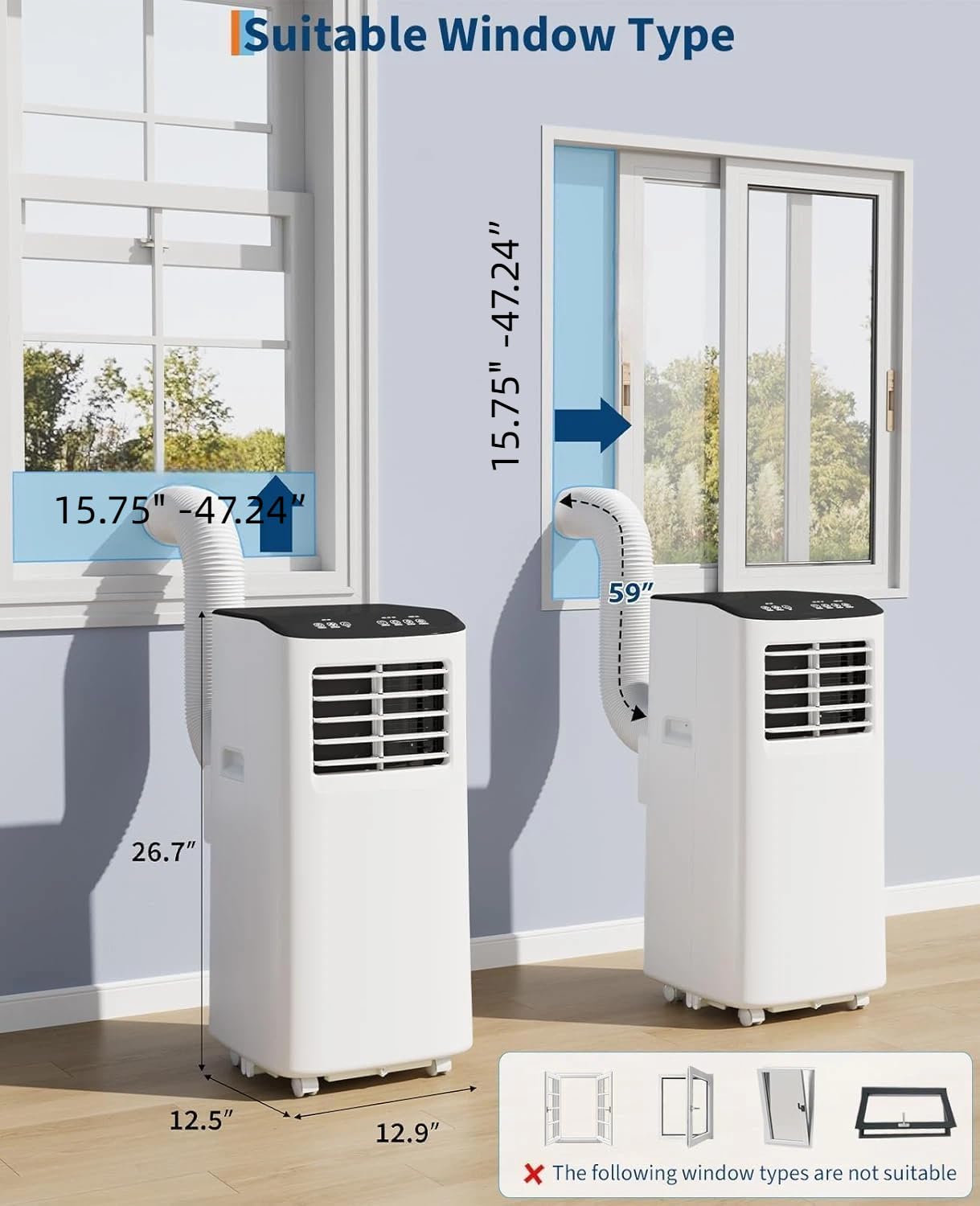 Flexible Installation Window Kit Sizes