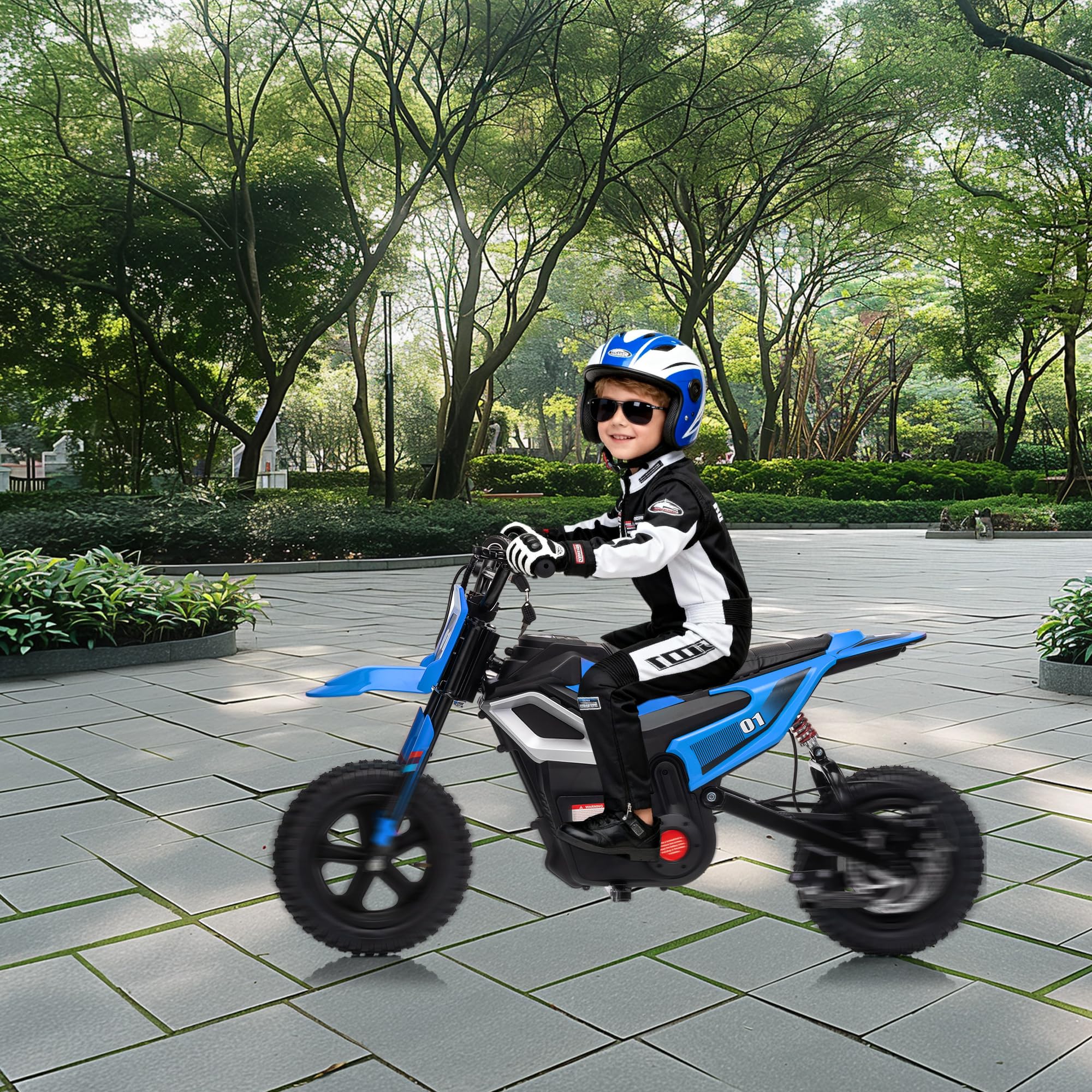 Young Rider Enjoying Active Outdoor Dirt Bike Cruising