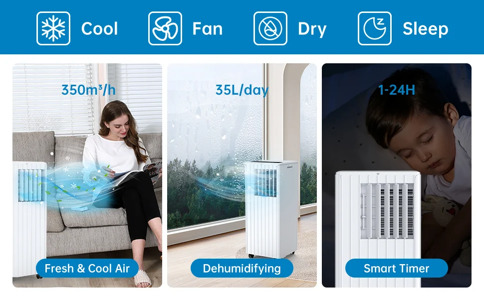 350 airflow 35L dehumidifying 24H timer
