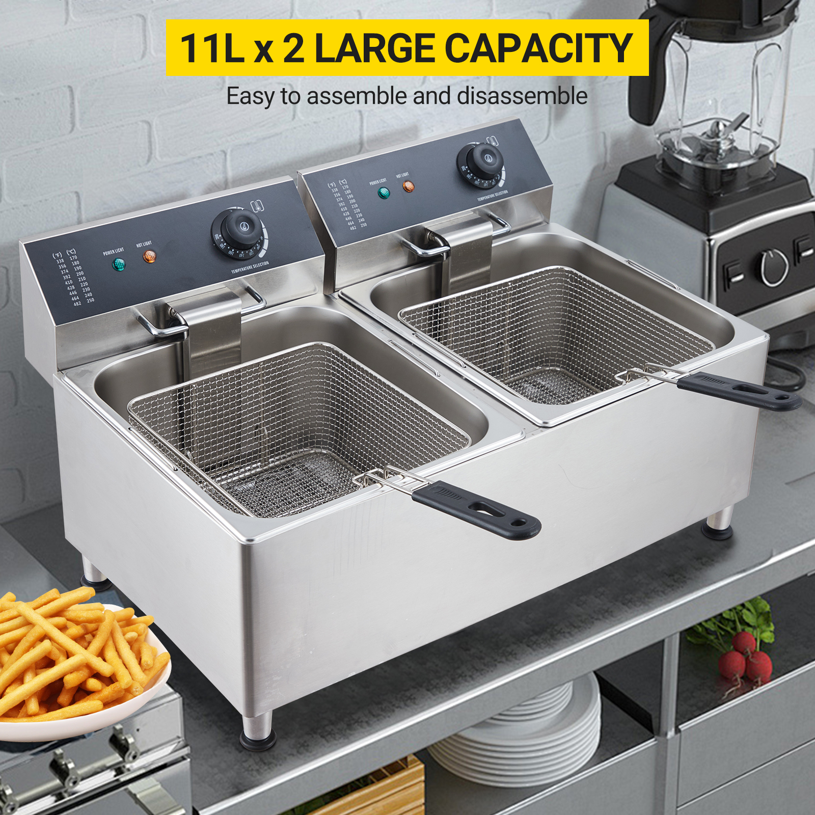 GARVEE 11L x 2 Large Capacity Commercial Electric Deep Fryer