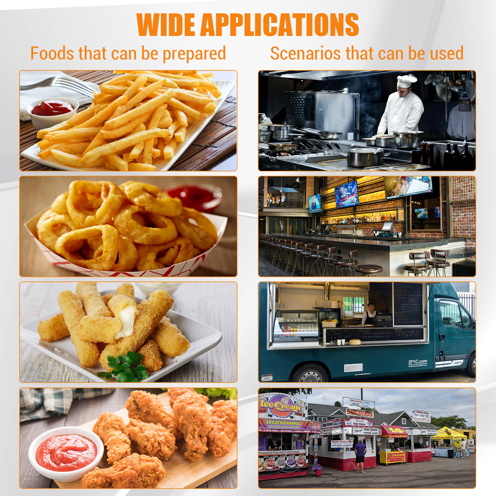 Wide Applications for Food Stalls Bars and Home Cooking