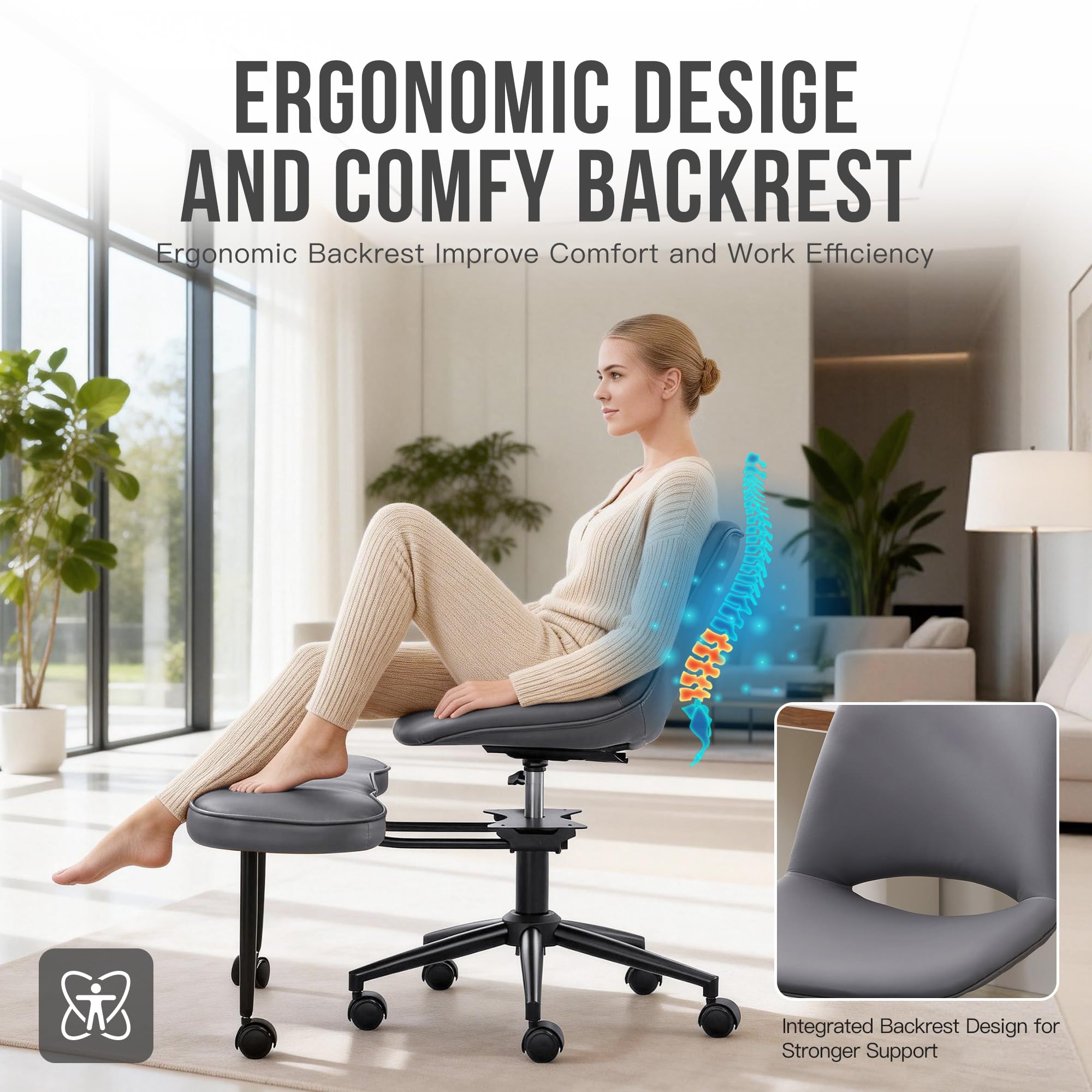 Ergonomic Design and Comfy Backrest - Integrated Backrest Design for Stronger Support