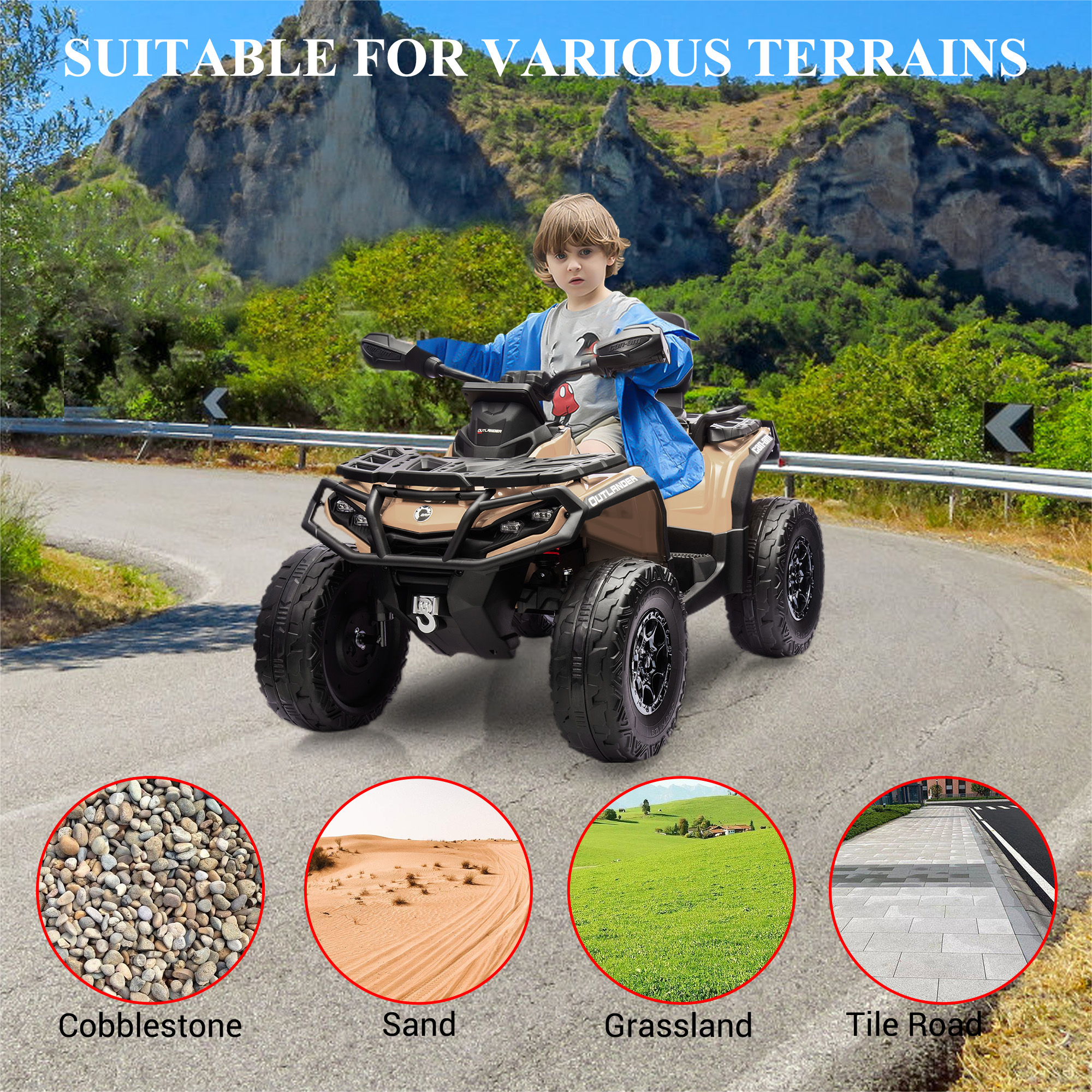 Suitable for Various Terrains: Cobblestone, Sand, Grassland, Tile Road