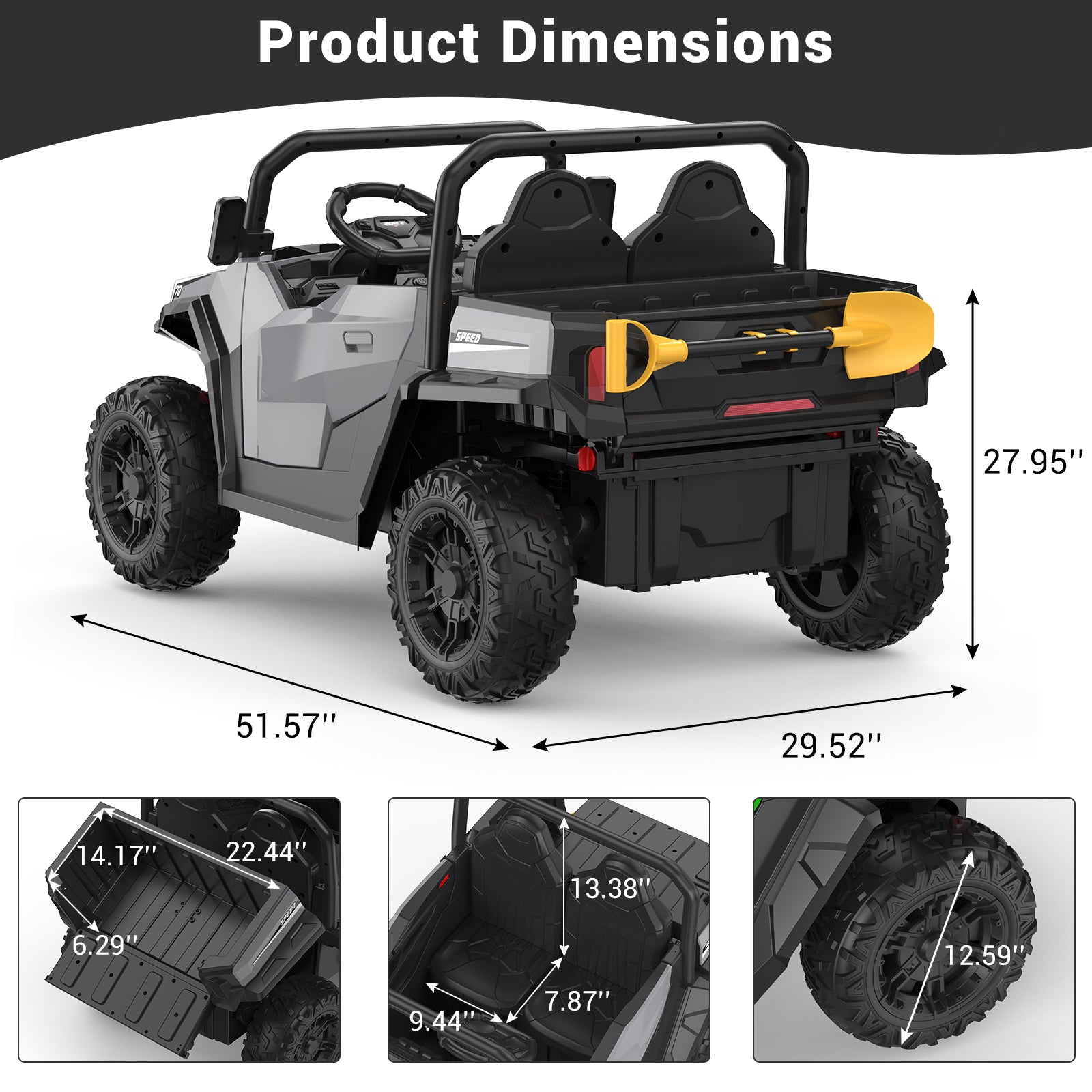 GARVEE Ride On Truck Product Dimensions