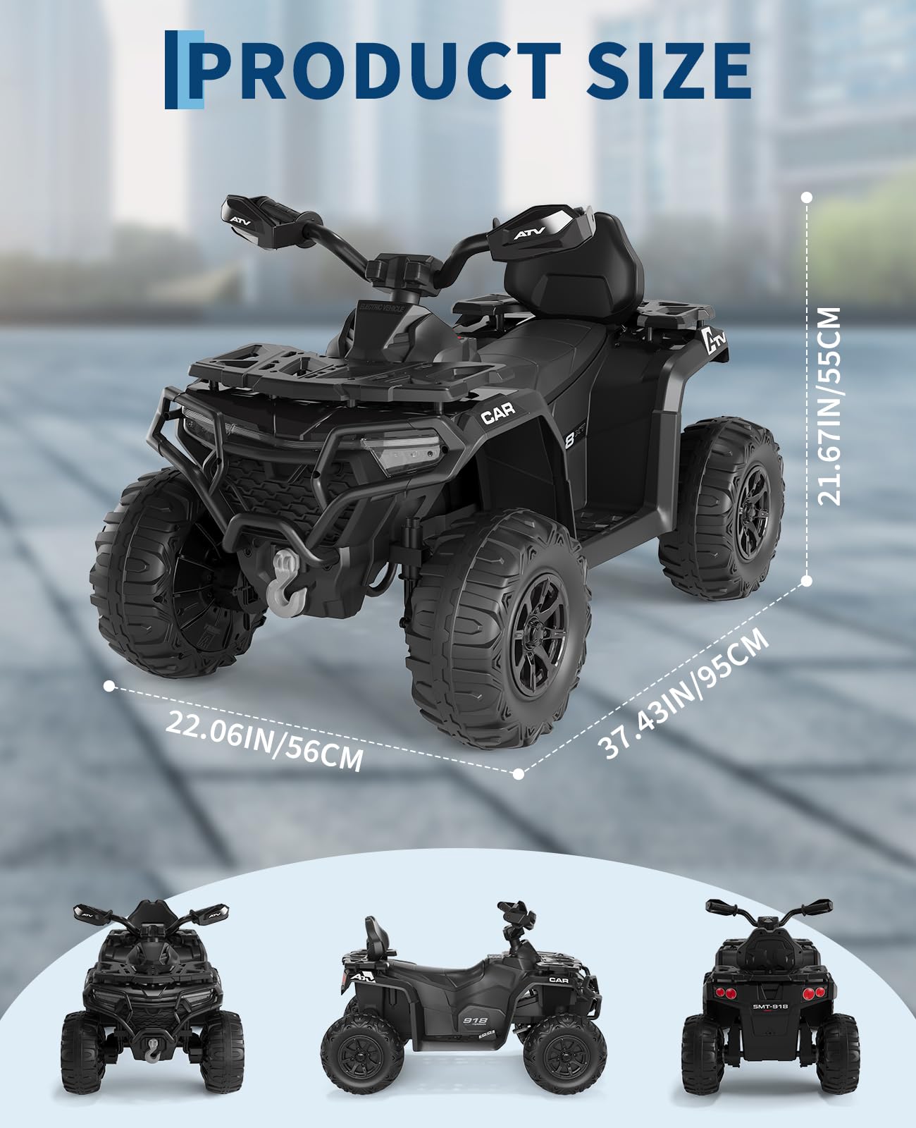 GARVEE Kids Ride On ATV Product Dimensions