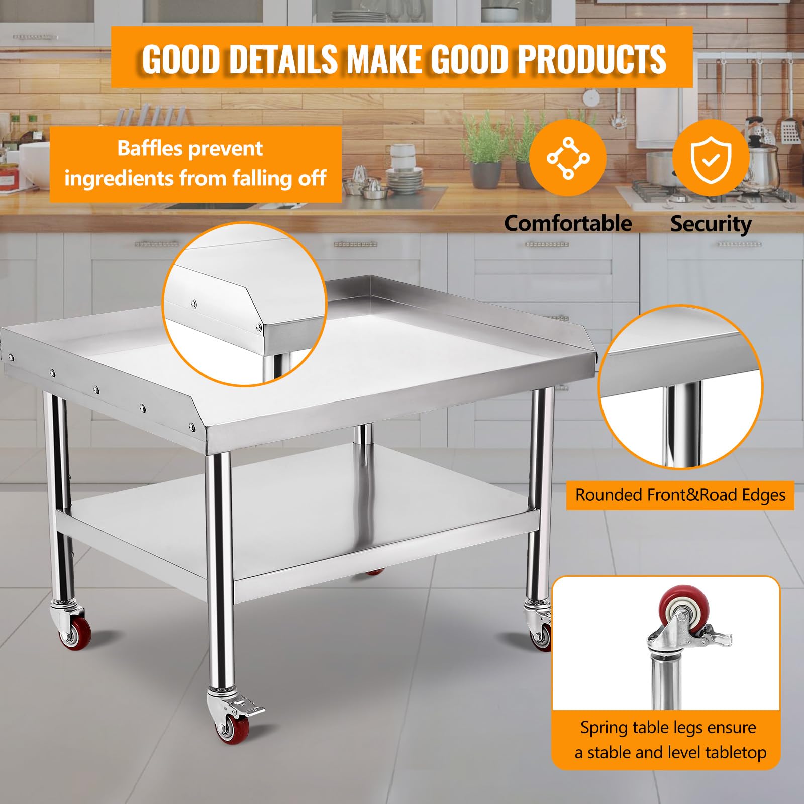 Safety Baffles and Spring Table Legs