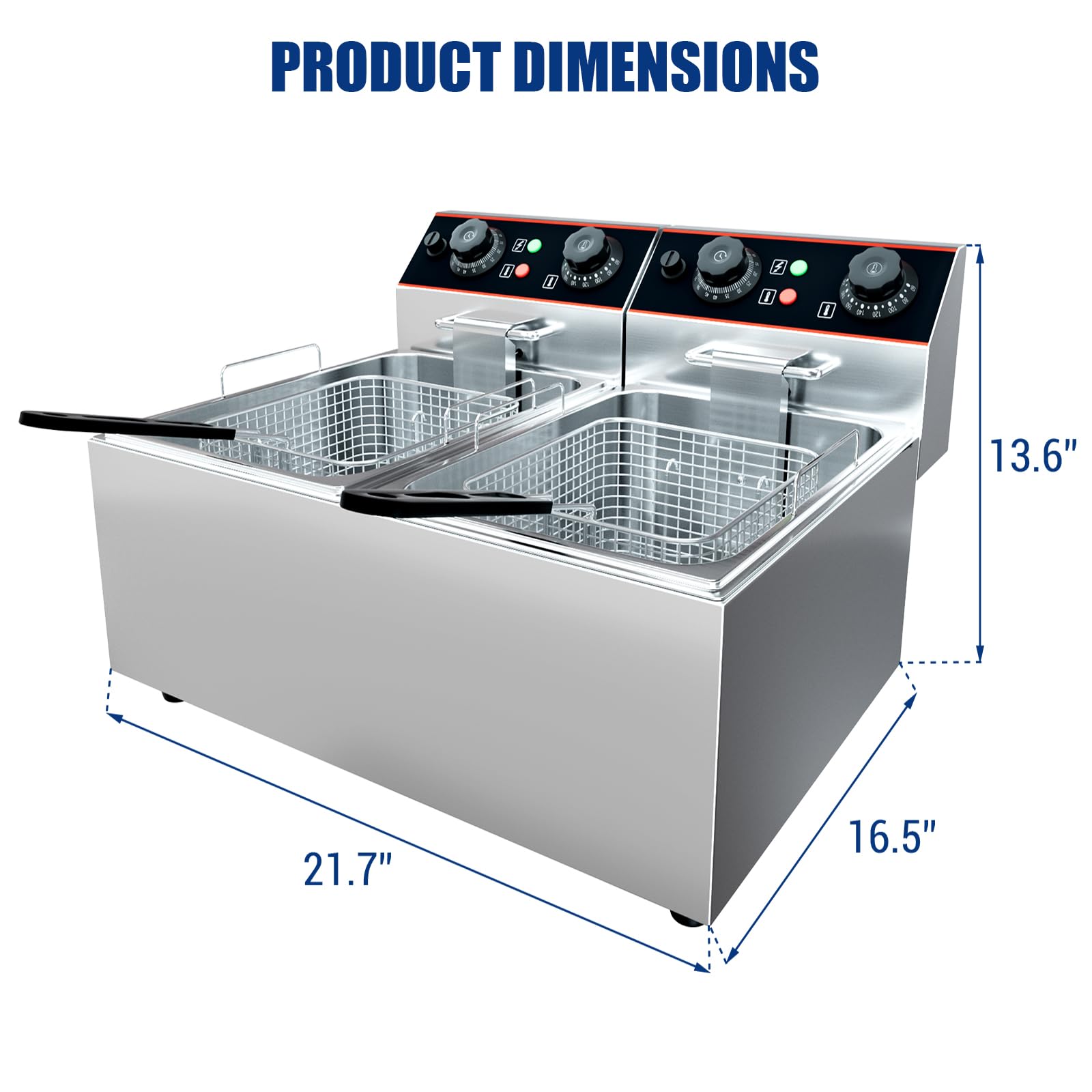 Fryer Detached Design with 304 Stainless Steel Heating Tube
