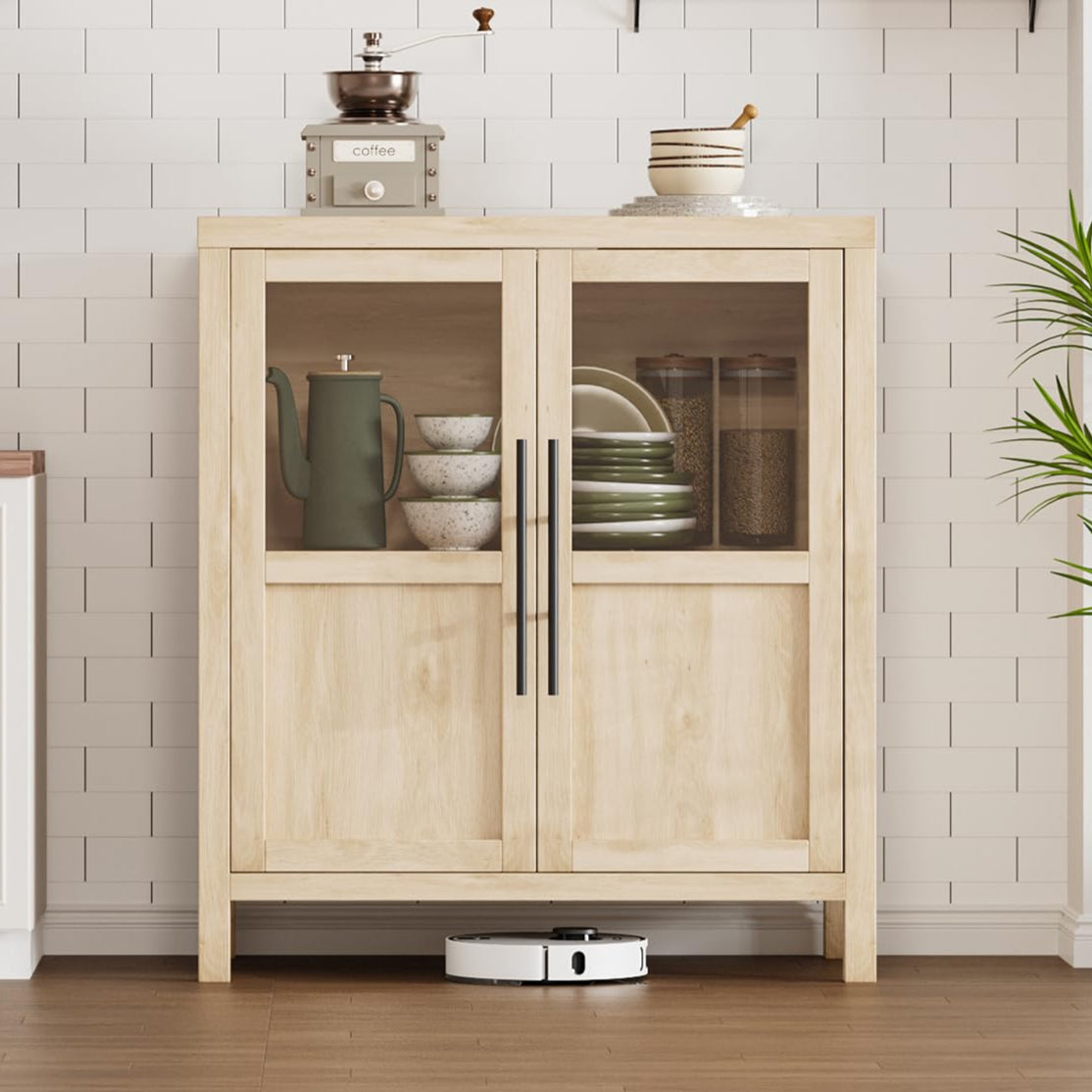 Elevated Wooden Base Allowing Robot Vacuums to Pass and Clean Smoothly