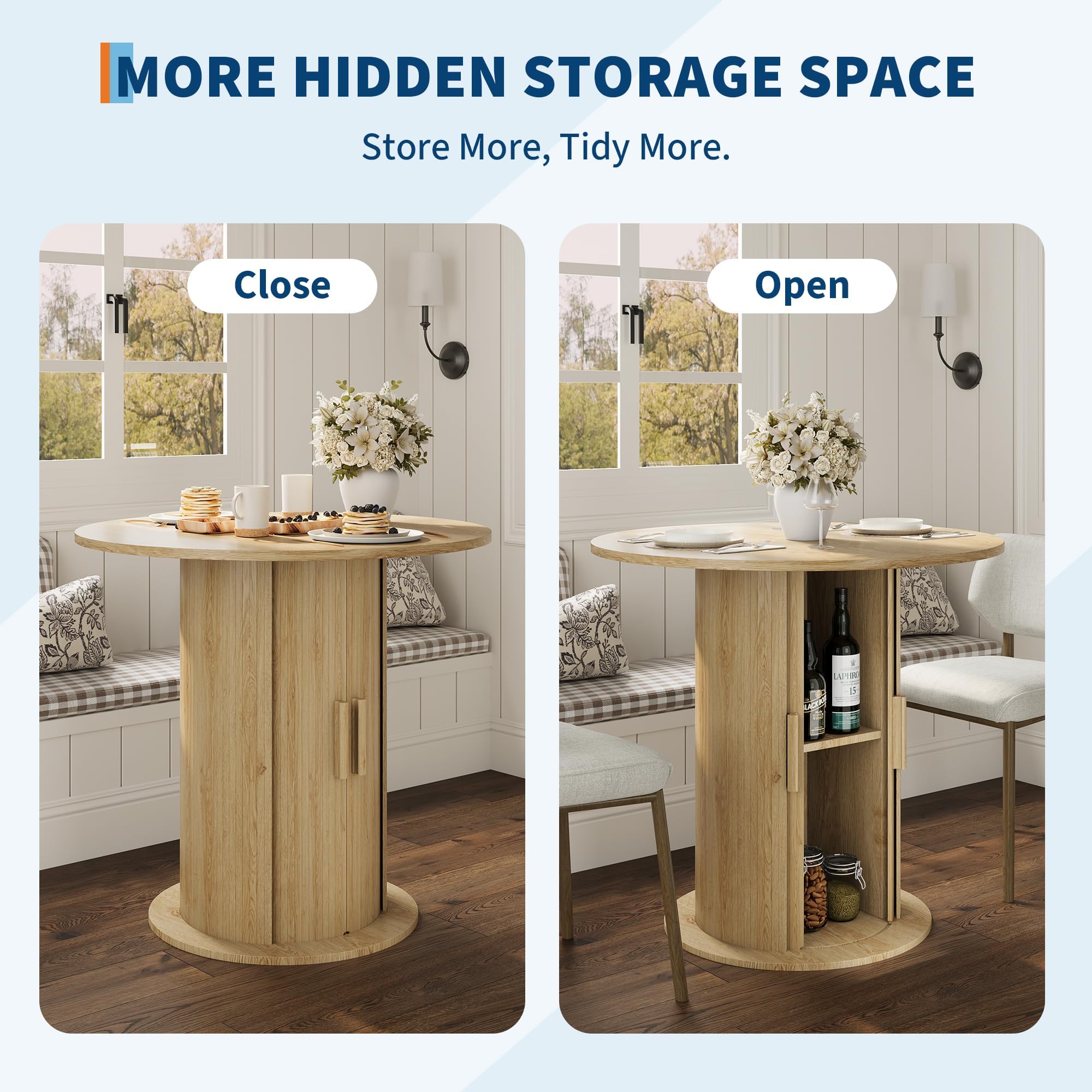 More Hidden Storage Space - Store More, Tidy More with Smooth Sliding Doors (Close & Open)