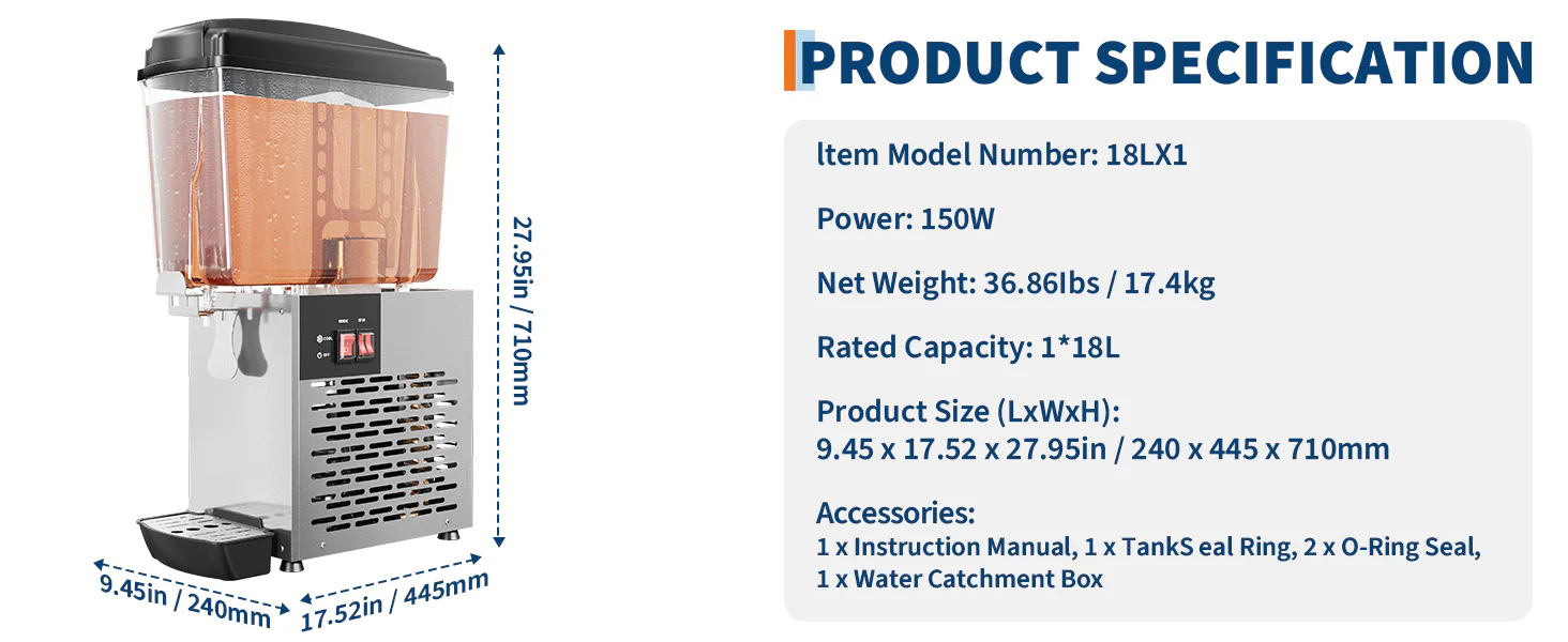 GARVEE 18LX1 precise external dimensions and specifications