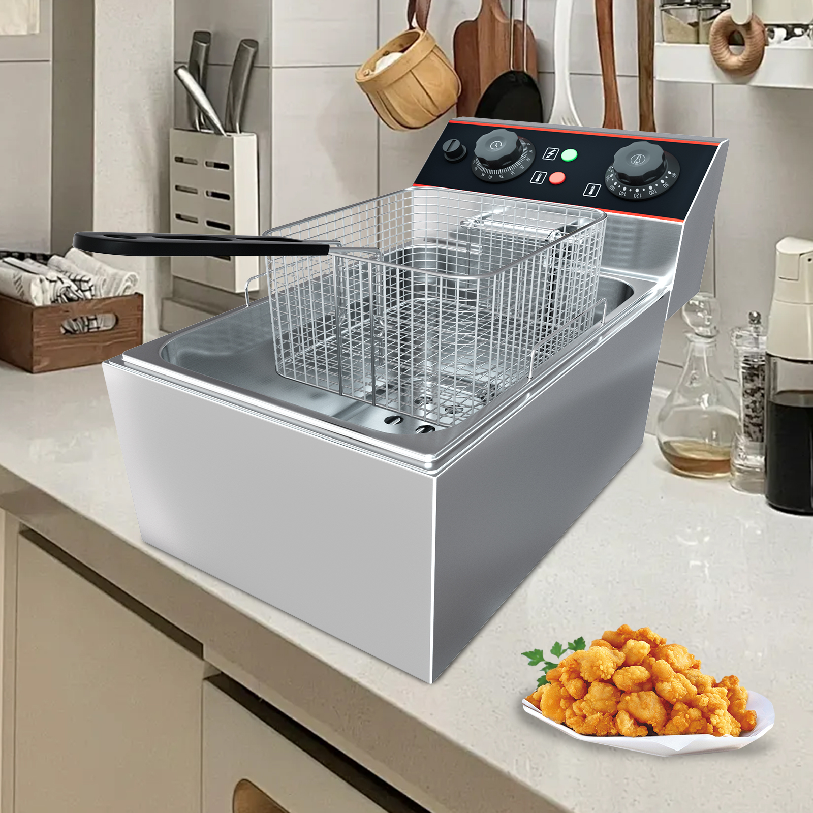 Commercial Countertop Electric Deep Fryer Kitchen Scene